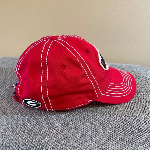 Georgia Bulldogs Baseball Cap Dawgs Est. 1785 Red University NCAA Strapback Hat - Picture 2 of 8